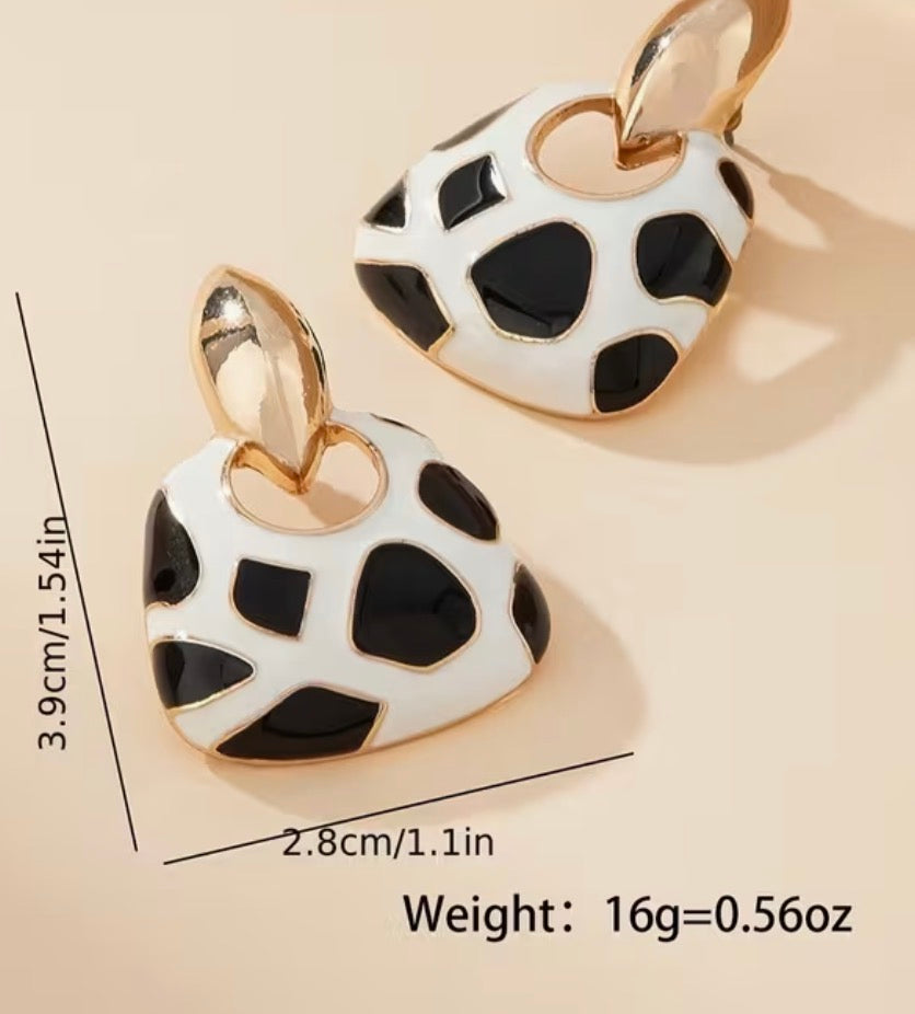 1 Pair of Western Ins Style French Drip Oil Body Bag Shaped Earrings