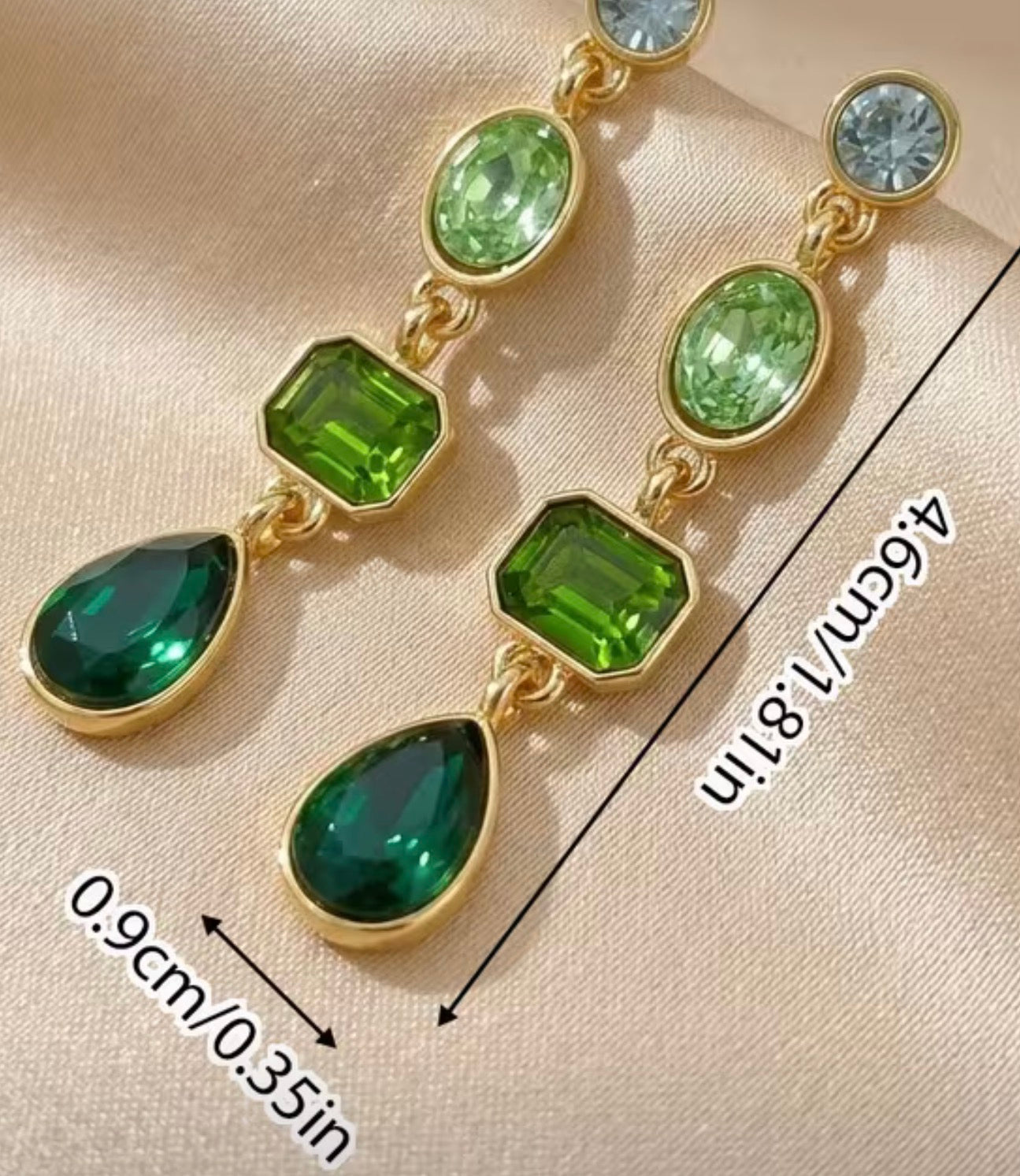 Emerald Green Multi-Stone Drop Earrings