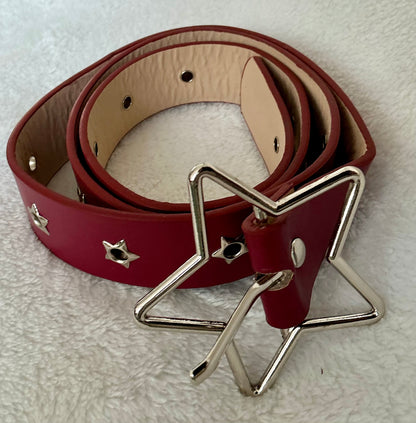 Star buckle decorative belt with multiple holes