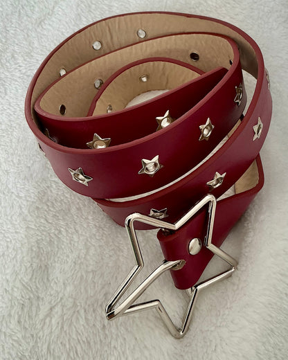 Star buckle decorative belt with multiple holes