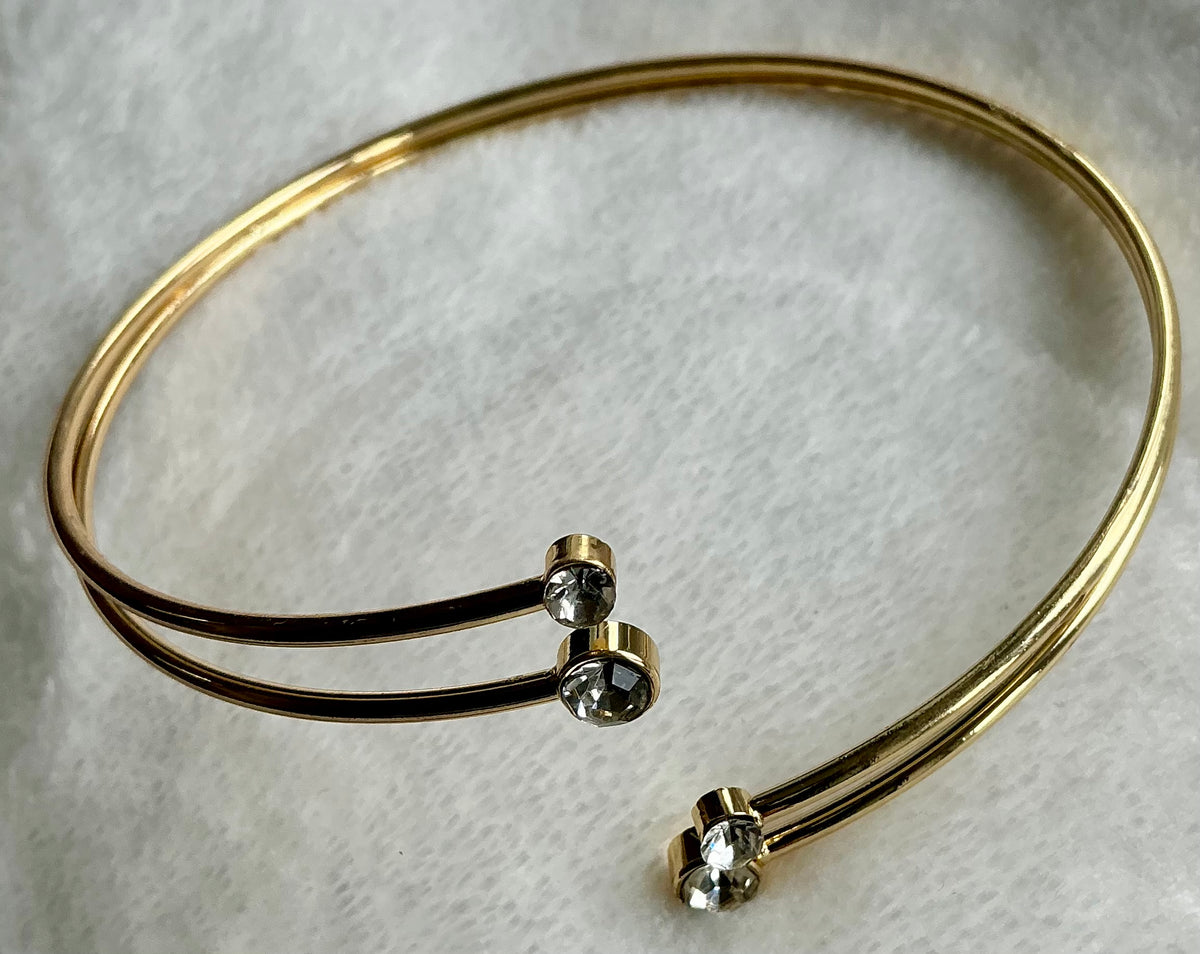 Personalized Open Geometric Rhinestone Bracelet