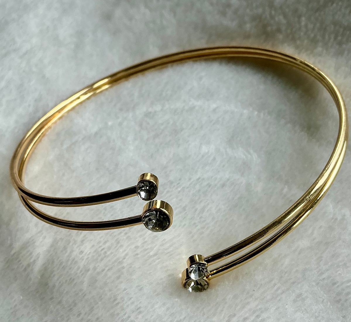 Personalized Open Geometric Rhinestone Bracelet