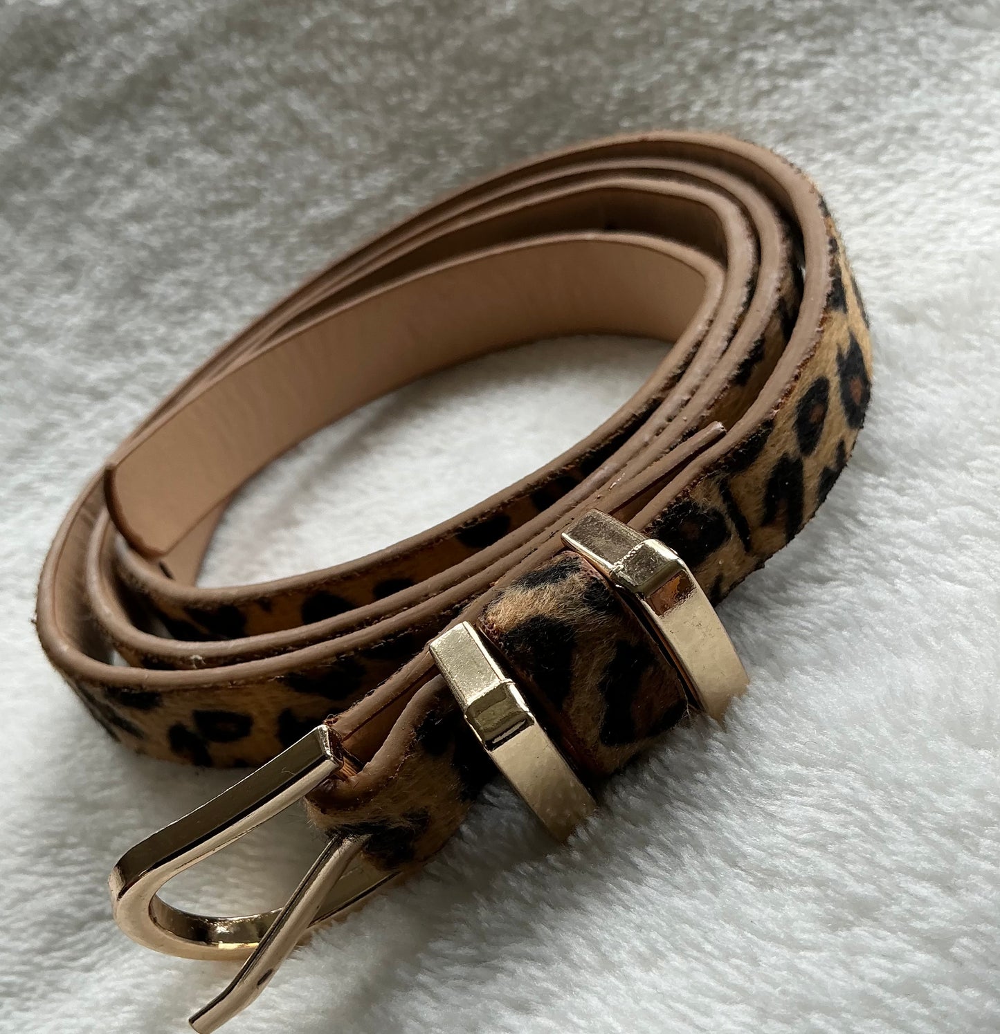 Boho style leopard print thin belt