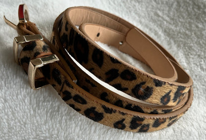 Boho style leopard print thin belt