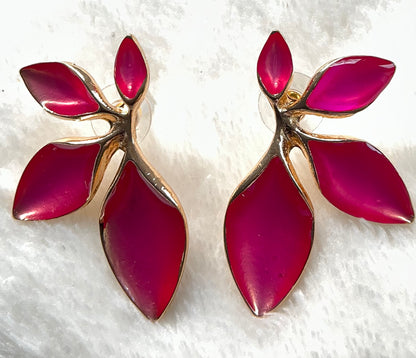 Vintage Leaf Drop Stud Earrings with Stainless Steel Posts