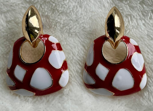 1 Pair of Western Ins Style French Drip Oil Body Bag Shaped Earrings