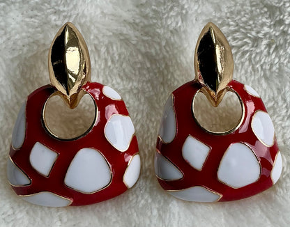 1 Pair of Western Ins Style French Drip Oil Body Bag Shaped Earrings