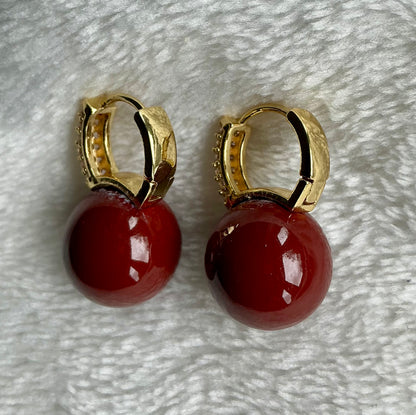 Retro Temperament Korean Influencer Apple Pearl Ear Clips