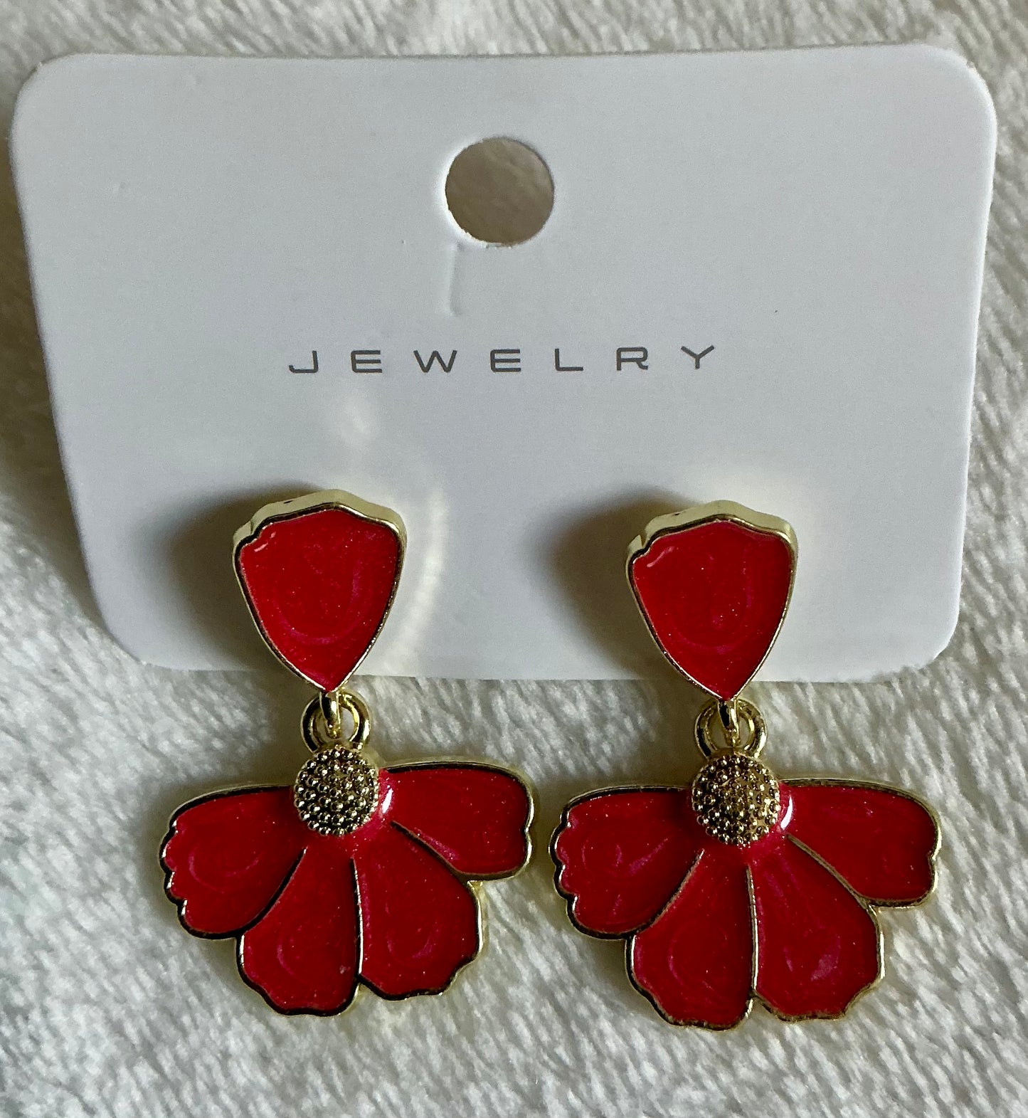 One Pair of Fashion Flower Stitched 5-Petal Women's Earrings