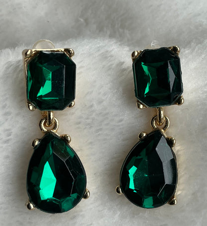 Exquisite Luxurious Elegant Borgia-Style Inlaid Shiny Rhinestone Women's Drop Earrings