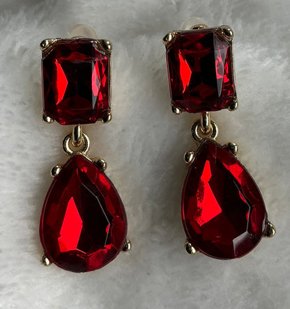 Exquisite Luxurious Elegant Borgia-Style Inlaid Shiny Rhinestone Women's Drop Earrings