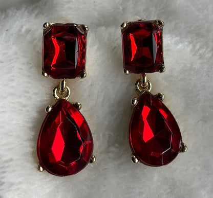 Exquisite Luxurious Elegant Borgia-Style Inlaid Shiny Rhinestone Women's Drop Earrings