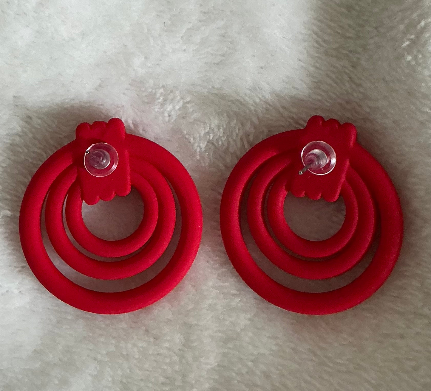 Vibrant Red Tying Shaped Acrylic Stud Earrings - Simple Style Exaggerated Ear Jewelry for Women