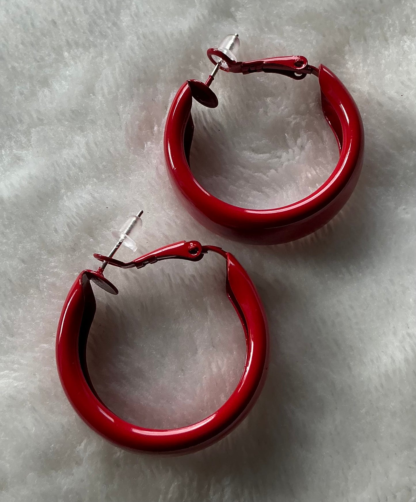 A Pair of Vintage Red High-End Statement Earrings