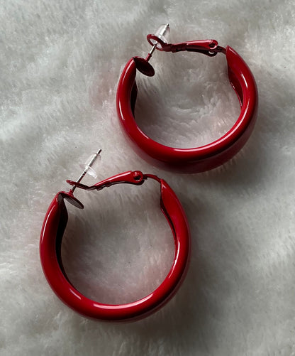 A Pair of Vintage Red High-End Statement Earrings