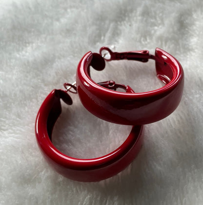 A Pair of Vintage Red High-End Statement Earrings