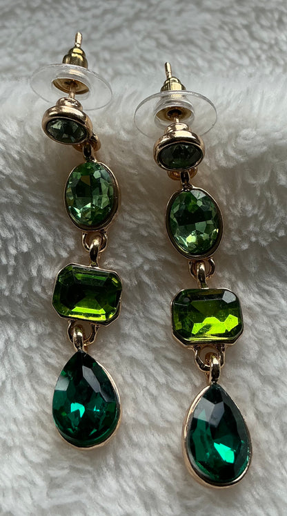 Emerald Green Multi-Stone Drop Earrings