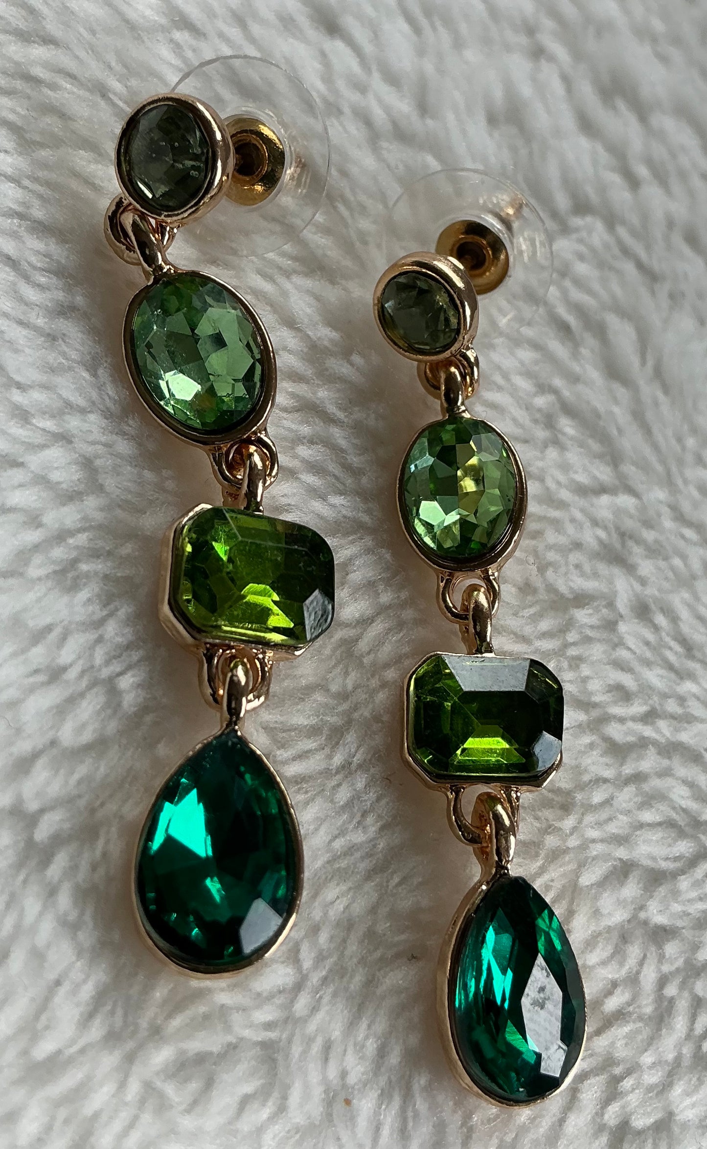 Emerald Green Multi-Stone Drop Earrings