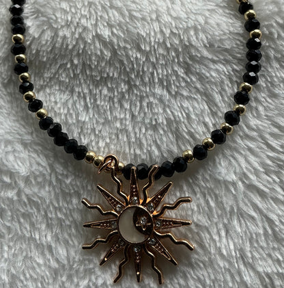 A Youth Sun Pendant Beaded Anklet for Everyday Party And Vacation Outfits