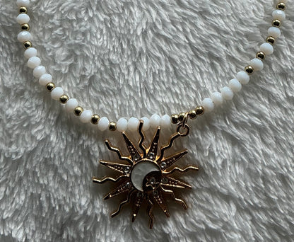 A Youth Sun Pendant Beaded Anklet for Everyday Party And Vacation Outfits