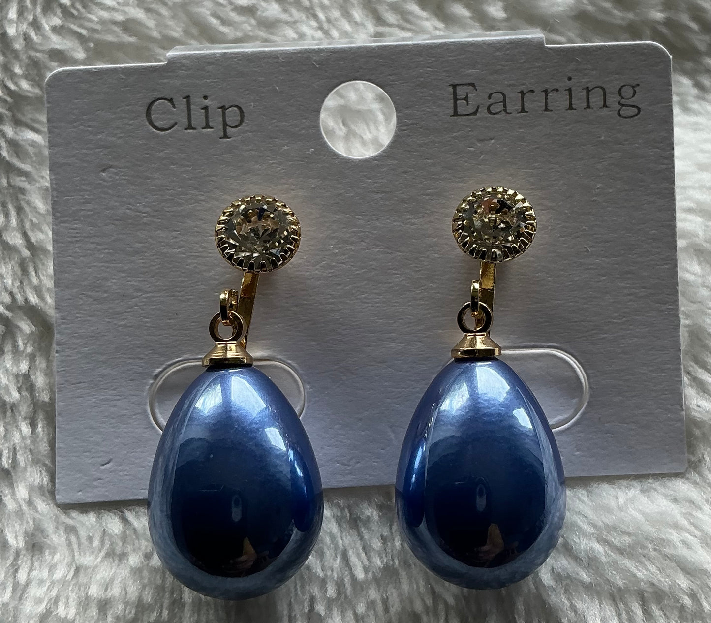 1 Pair of Minimalist Colorful Imitation Pearl Water Drop Earrings European And American Fashion Minimalist Non-Pierced Women'S Earrings Targeted Popular Style