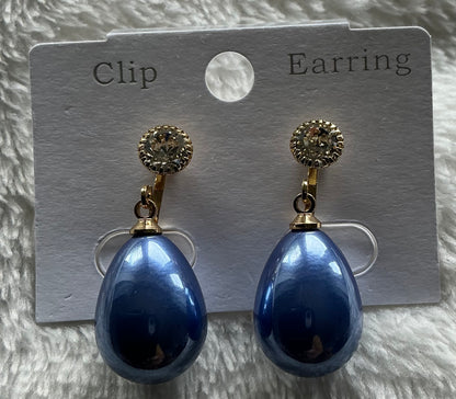 1 Pair of Minimalist Colorful Imitation Pearl Water Drop Earrings European And American Fashion Minimalist Non-Pierced Women'S Earrings Targeted Popular Style