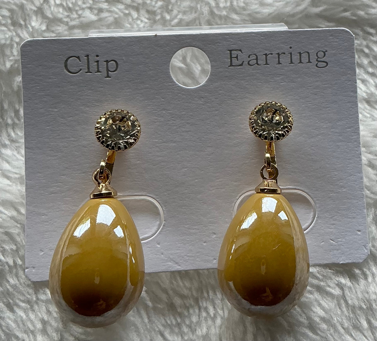 1 Pair of Minimalist Colorful Imitation Pearl Water Drop Earrings European And American Fashion Minimalist Non-Pierced Women'S Earrings Targeted Popular Style