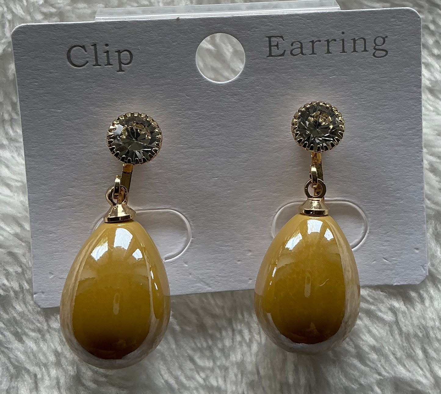 1 Pair of Minimalist Colorful Imitation Pearl Water Drop Earrings European And American Fashion Minimalist Non-Pierced Women'S Earrings Targeted Popular Style