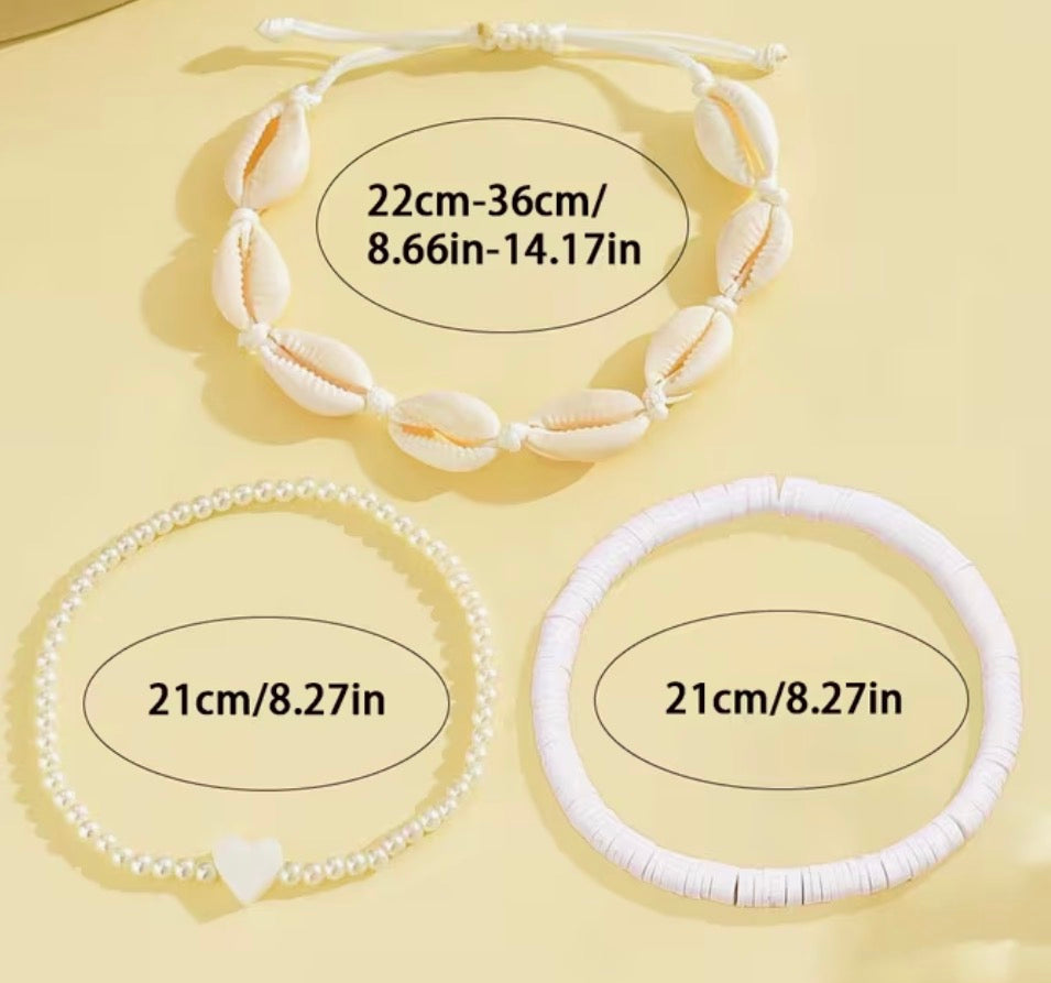 3pcs Women's Anklet Set
