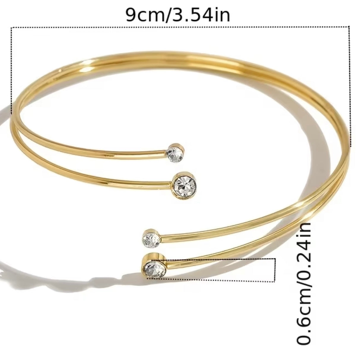 Personalized Open Geometric Rhinestone Bracelet