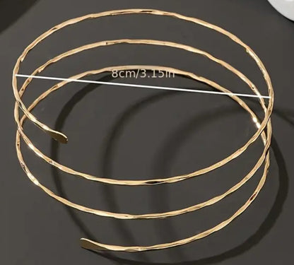 Ladies' Fashion Open Bangle, Unique New Minimalist Style Multi-Line Metal Arm Cuff