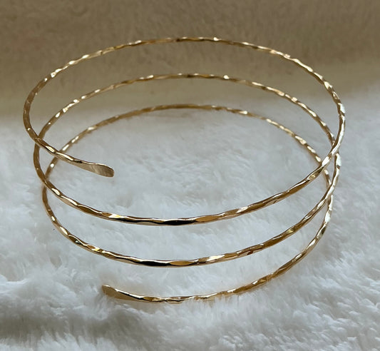Ladies' Fashion Open Bangle, Unique New Minimalist Style Multi-Line Metal Arm Cuff