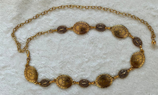 Retro style women's metal waist chain