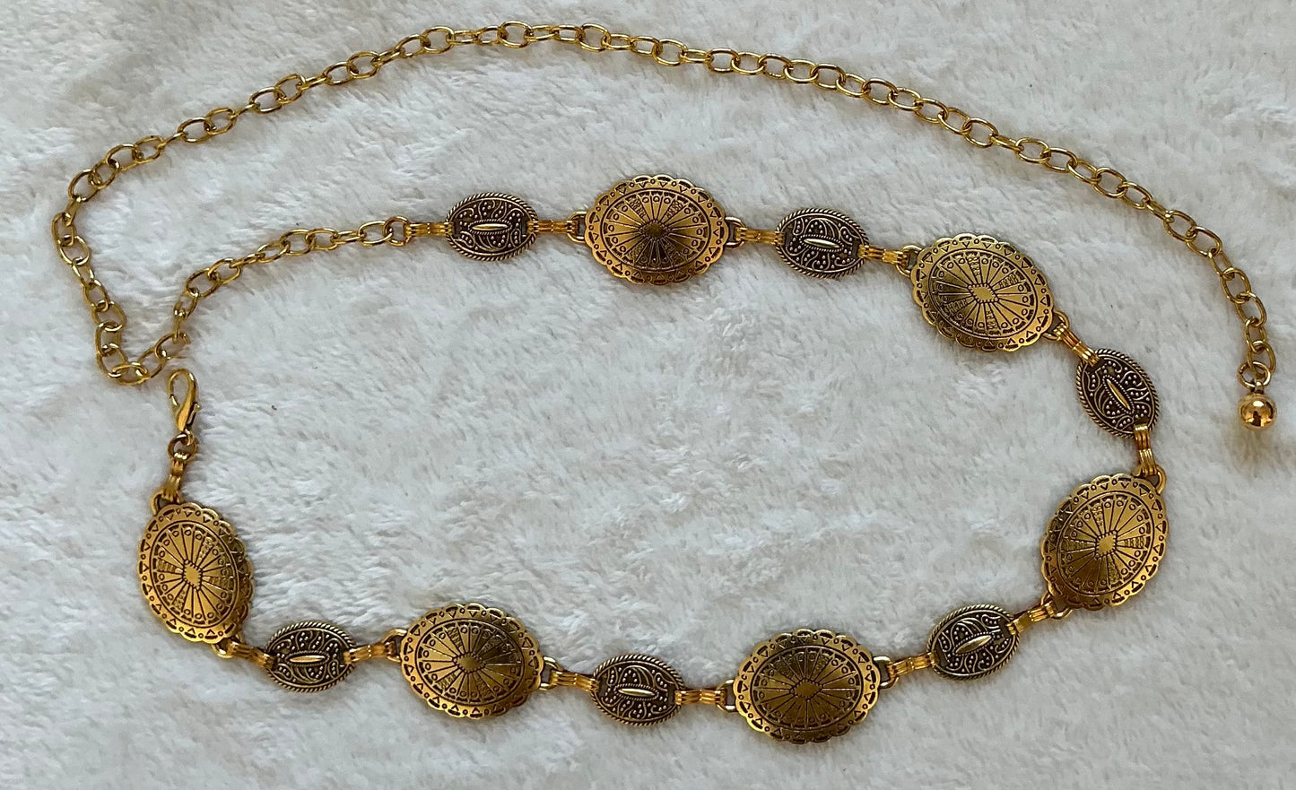 Retro style women's metal waist chain