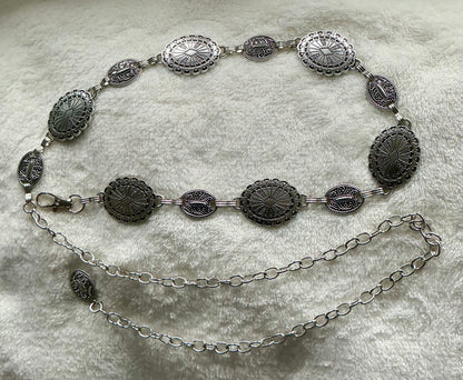 Retro style women's metal waist chain