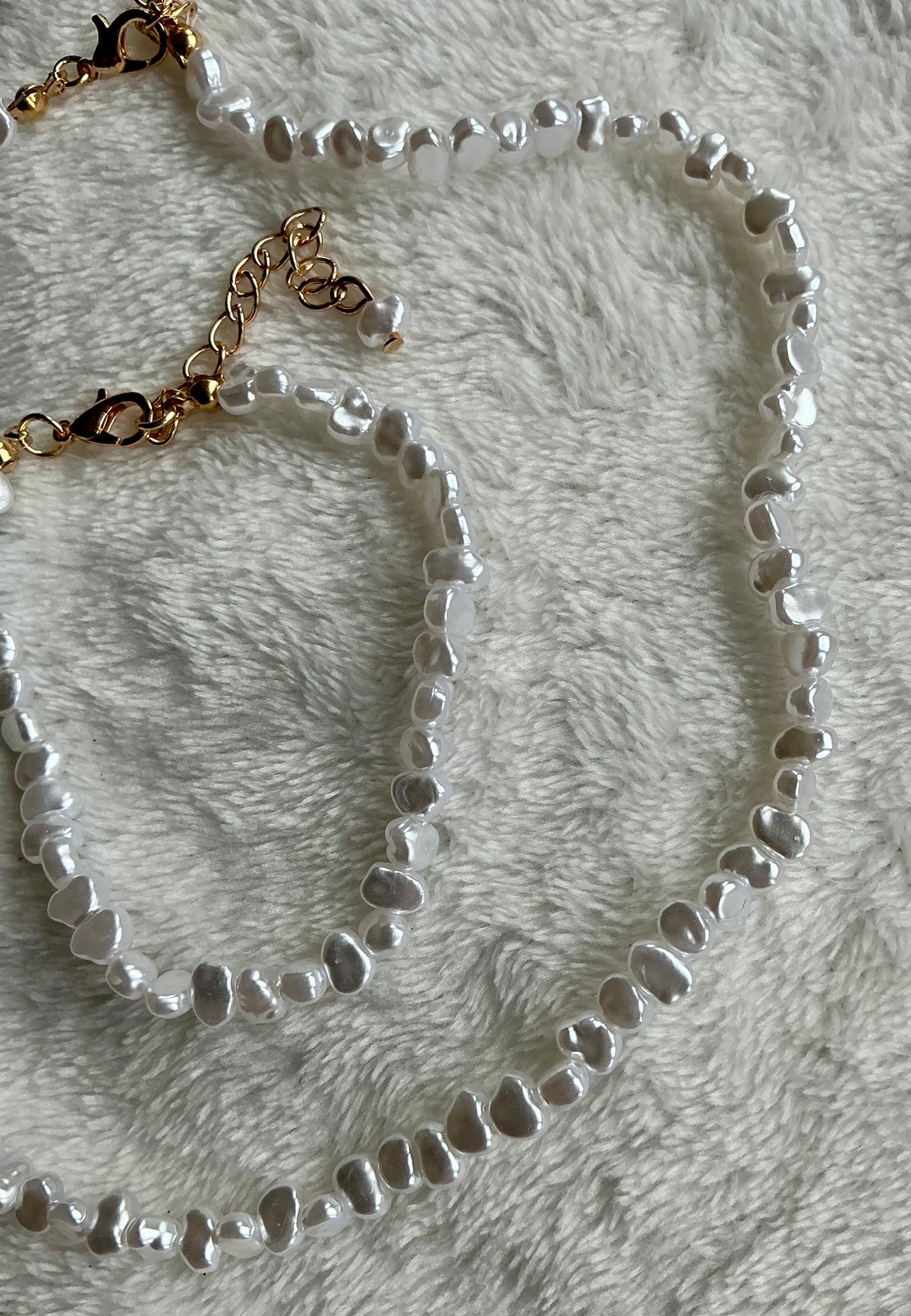 irregular artificial Imitation Pearl necklace and earrings